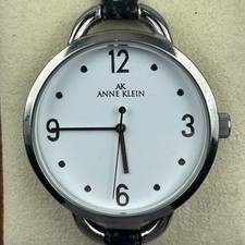 Anne Klein Quartz Watch Women Silver tone Bracelet 34mm Round Analog New Battery