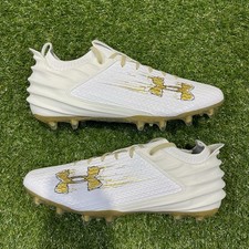 Under Armour Smoke 2.0 MC Football Cleats Mens Size 13 White Gold 3026330-106