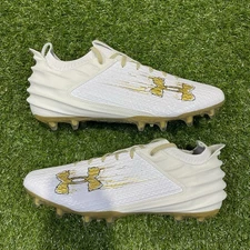 Under Armour Smoke 2.0 MC Football Cleats Mens Size 13 White Gold 3026330-106