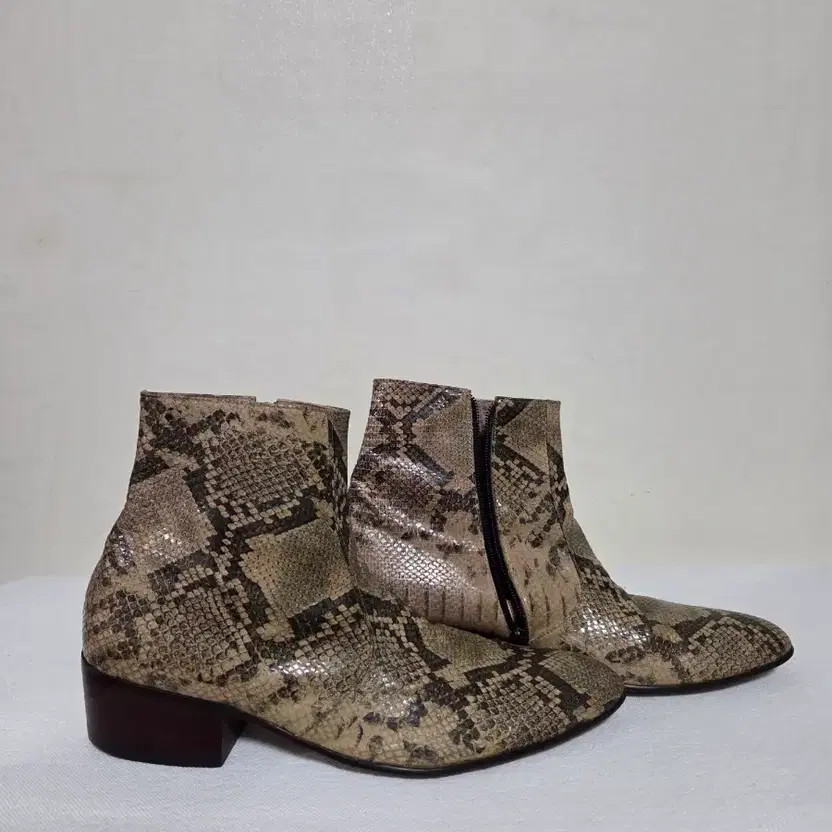 Vintage Handmade Python Pattern Western Boots 280… - image 2