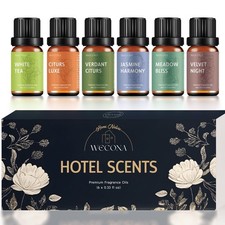 Premium Hotel Fragrance Oil Collection for Diffusers, 0.33 Fl Oz Pack of 6 