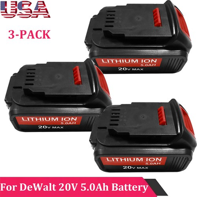 #ad #ad 3 Pack 5.0AH 20 Volt For DeWalt 20V Max XR Lithium Ion Battery DCB204 DCB205 New $115.99