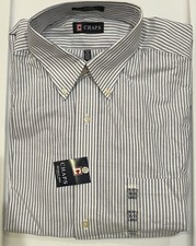 CHAPS MEN’S DRESS/CASUAL SHIRT WHITE WITH BLUE STRIPED 16-16 1/2 34/35 NEW 