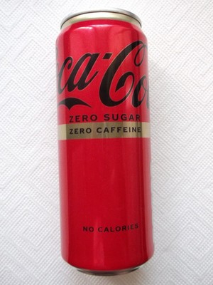 COCA COLA ZERO COFFEIN aus POLEN 2023 leere Slim Dose 330ml oben geöffnet