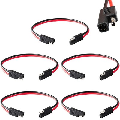 Wadoy 2 Pin Quick Disconnect Wire Harness SAE Connector (5 pack) 12 Gauge 