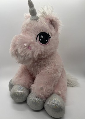 Pink Unicorn Plush with heart sparkle accents stuffed animal 