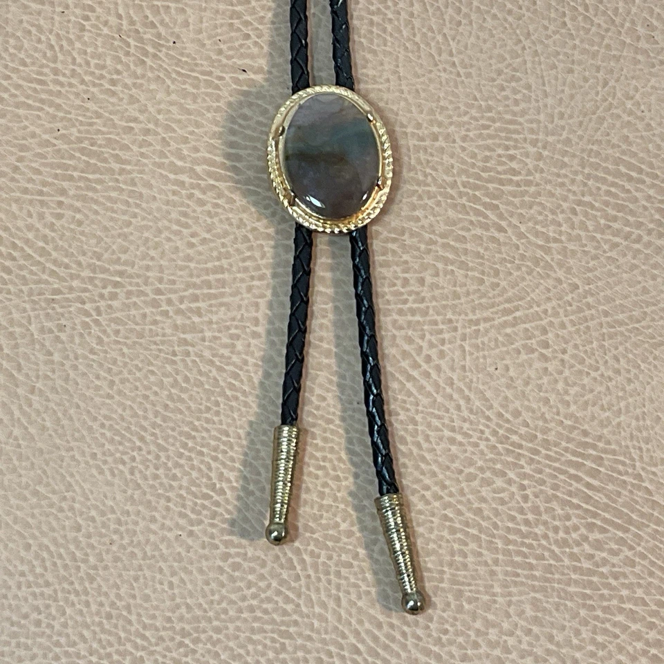 Ágata de colección (?) Corbata Stone Bolo Vaquero Occidental Rodeo Boda Marrón Foto 4 de 4