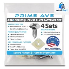 License Plate Screws with Nylon Inserts - Stainless Steel Rust Proof License ...