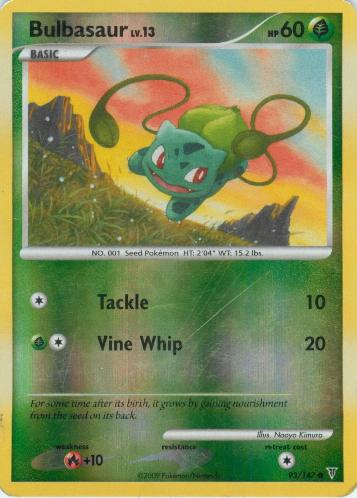 Pokemon Bulbasaur 93/147 Supreme Victors Reverse Holo 2009 VG+