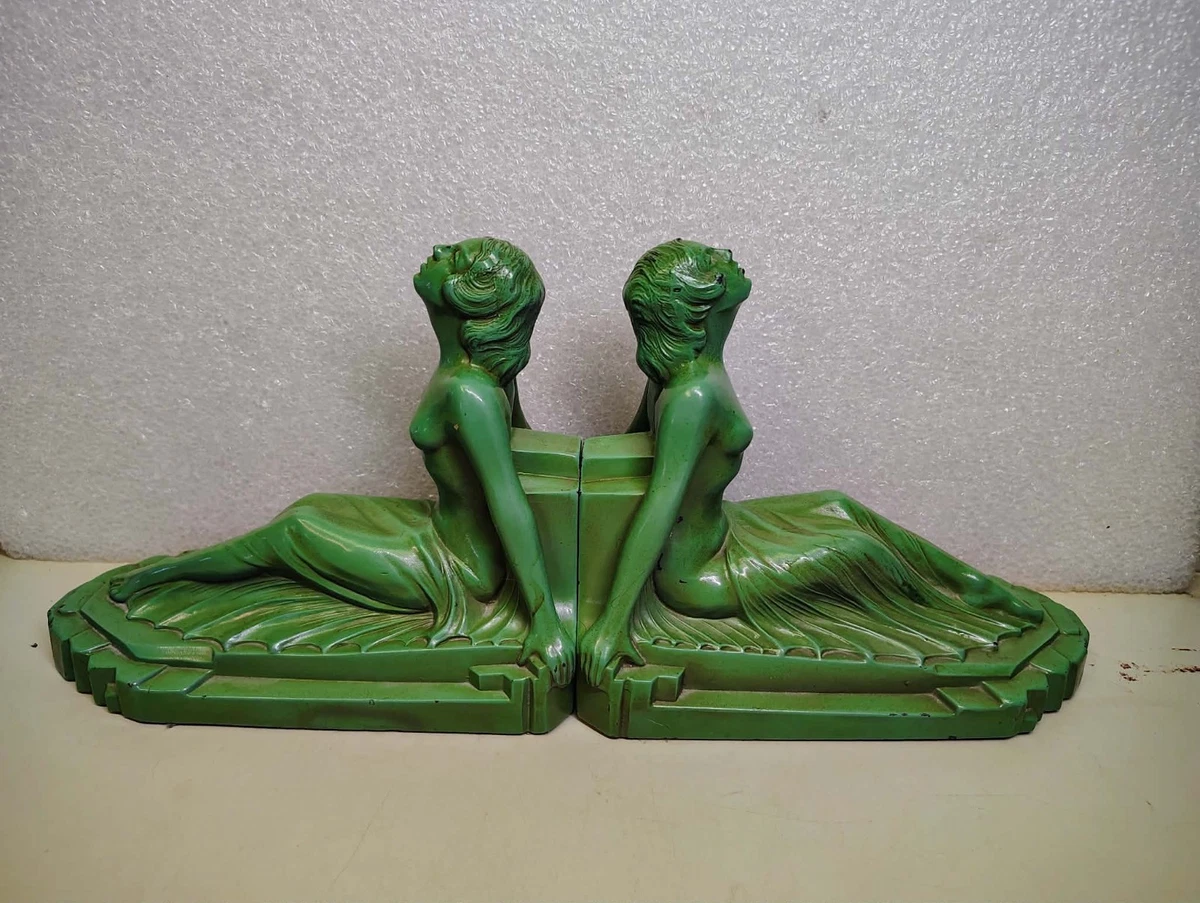 1970年代 裸婦像 iron鋳鉄製オブジェ 一対 アールデコ FRANKART 1970年代 裸婦像 iron鋳鉄製オブジェ 一対 アールデコ FRANKART