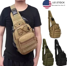 Backpack Mens Travel Sling Shoulder Chest Pack Molle Outdoor Hiking Bag Tactical