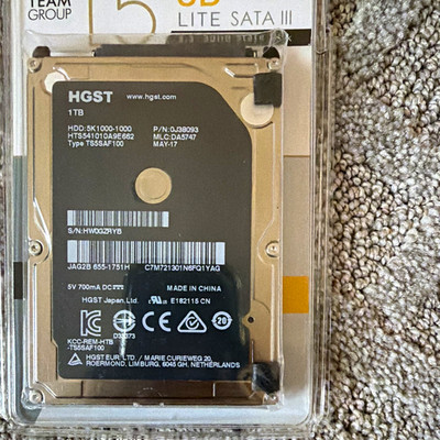HGST Travelstar 1TB 2.5'' SATA III 5400RPM 8MB Low Noise HDD HTS541010A9E662