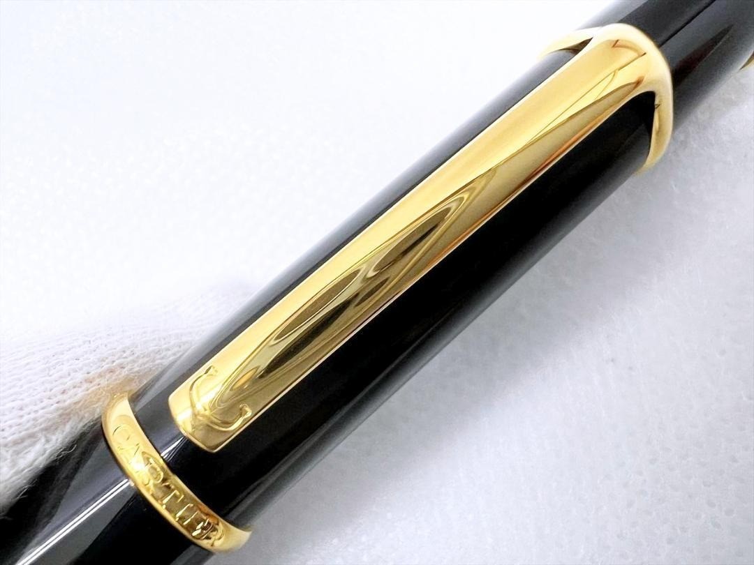 Cartier Diavolo Ballpoint Pen Black Gold Blue ST180003 W/ Box From