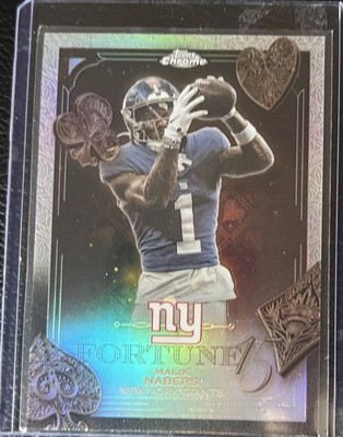 Malik Nabers 2025 Topps Chrome Football Fortune 15 Refractor Giants #F15-15