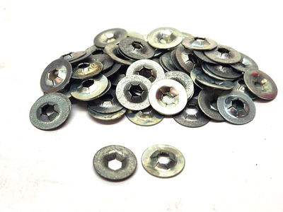 #ad 100 Pieces Flat Washer Push On #6 Bolt Retainer 3 8quot; Dia Flange .110quot; to .125quot; $14.99