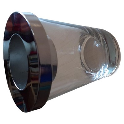 PartyLite Kerzenhalter Glas Metall Modern Transparent Zylindrisch 10cm