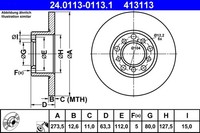 2X ATE 24.0113-0113.1 Bremsscheibe FüR Mercedes-Benz