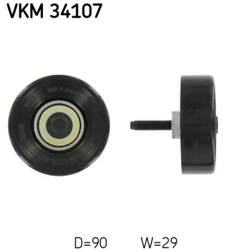 DEFLECTIONGUIDE PULLEY VRIBBED BELT VKM 34107 FOR FORD TRANSIT/CONNECT FIESTA