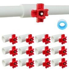  12 Pack Horizontal Chicken Waterer Nipples with 1/2'' PVC Tee Fittings for ...
