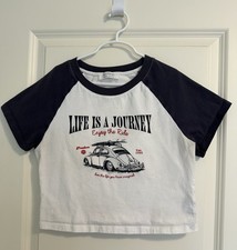 6ixty8ight Women’s Cropped Tee, “Life Is A Journey”, Size M