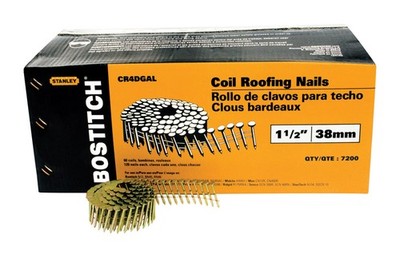7200-Box Bostitch 1-1/2 in. 15 deg Galvanized Roofing Nails