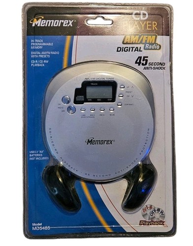 MEMOREX MD5485 VINTAGE PORTABLE CD PLAYER / DIGITAL AM/FM TUNER NEW ...