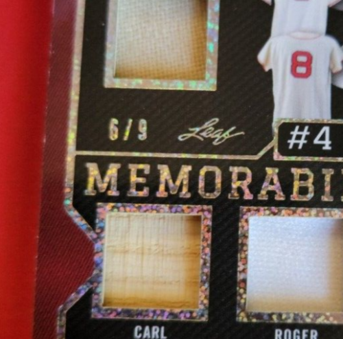 TED WILLIAMS CARL YASTRZEMSKI FISK FRANK THOMAS APARICIO JERSEY BAT CARD 6/9 SOX - Picture 4 of 4