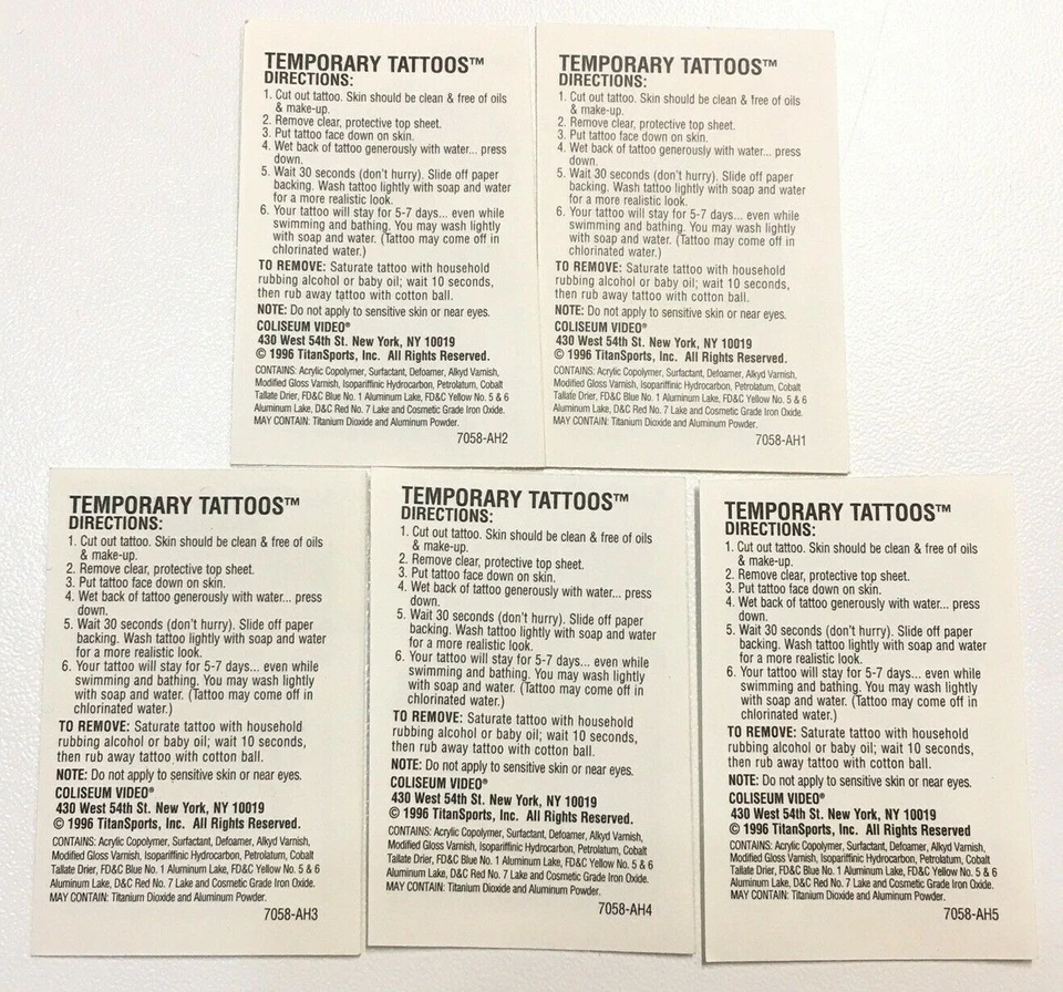 WWF WWE 体育馆视频纹身 4 件套装 The Undertaker Sunny Bret Heart 完好 — 第 2/4 张图片