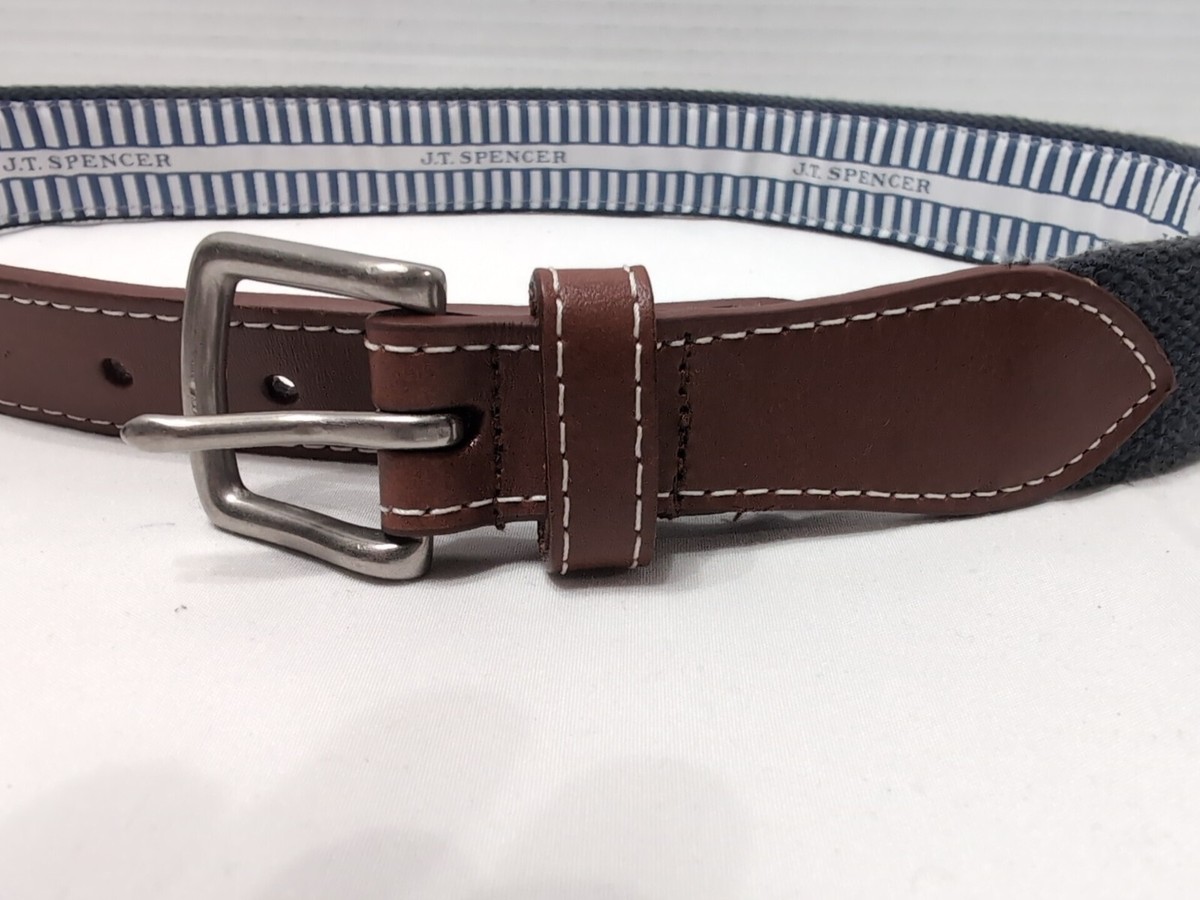 JT Spencer Belt Men XS /Youth Large Needlepoint Canvas Sz 28/30