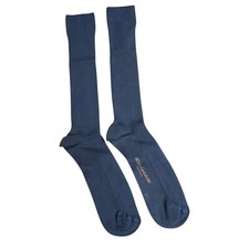 DOLCE & GABBANA Socks Blue Cotton DG Logo Over The Calf Accessory s.Tag L 120usd