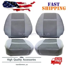 Driver & Passenger Bottom & Top Seat Cover Gray Fits 2007 Dodge Ram 1500 2500