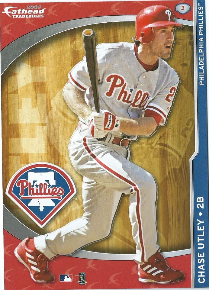 Pegatina con el logotipo de Jimmy Rollins Fathead Tradeables Philadelphia Phillies 2009 #129 Foto 3 de 3