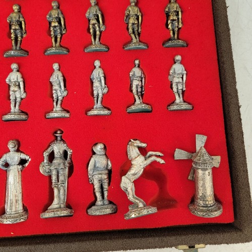 Juego de ajedrez vintage Italfama DON QUIJOTE piezas enchapadas en plata y bronce años 60 - Imagen 16 de 22