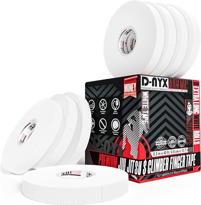 8-Pack Finger Tape Athletic Sports Wrap: 0.3  x 45 Feet Hand Tape White