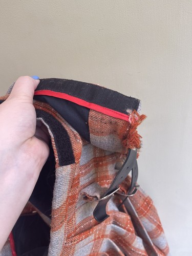 Handmade Orange Grey Checked Kilt Size 12 14 100% Wool Leather Buckles - Picture 8 of 8