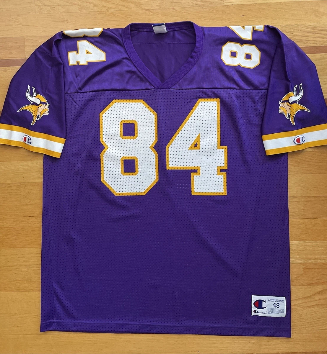 Champion Authentic Minnesota Vikings 84 Randy Moss Vintage Jersey Sz.48 Purple