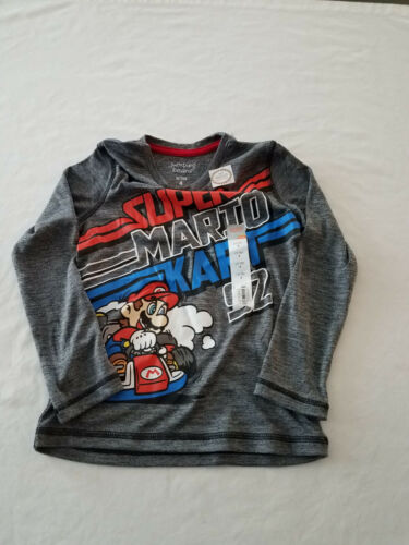 Jumping Beans Active Boys POLYESTER Long Gray Super Mario Kart T-Shirt Tee Shirt