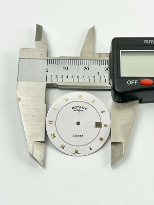 New Rotary Watch Dial Disc White & Gold Large Quartz Swiss Made 30mm ...