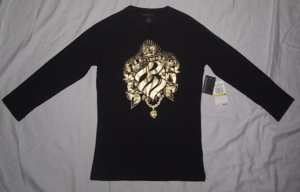 90s ROCA WEAR ラグラン ポロシャツ ホワイト×ブラック 3XL NWT Girls ROCAWEAR Long-Sleeve Shirt - size M (10-12