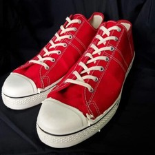 Vintage 60s CONVERSE Fastbreak Chuck Taylor All Star Blue Label Red 13 Low RARE