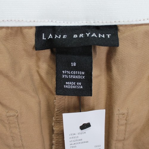Lane Bryant Chino Collection Shorts Womens Sz 18 Brown Mid Rise Cotton Blend New - Picture 3 of 3