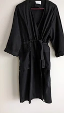 Oak + Fort Luxury Wrap Trench Coat Black Tie Maxi Kimono Oversize SMALL SIZE 2-8