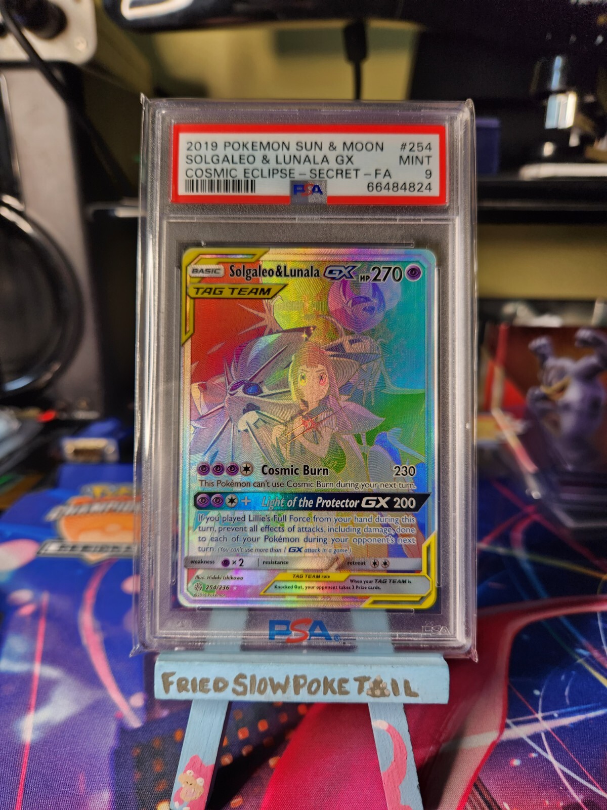 PSA 9 Mint - Solgaleo & Lunala GX 254/236 Pokémon Cosmic Eclipse Secret Rare 254