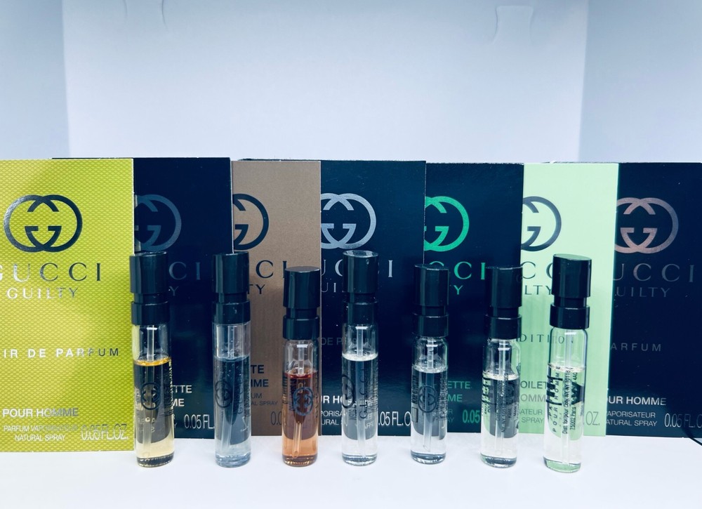 Gucci Guilty Cologne Collection For Men Sample Spray Vials 7Pc Set