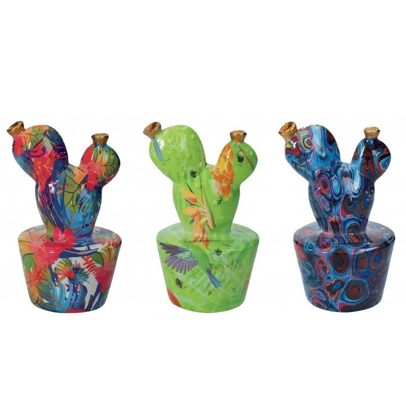 Salvadanaio Cactus Porta Monete Ceramica 12 cm BRANDANI Regalo Colori Assortiti