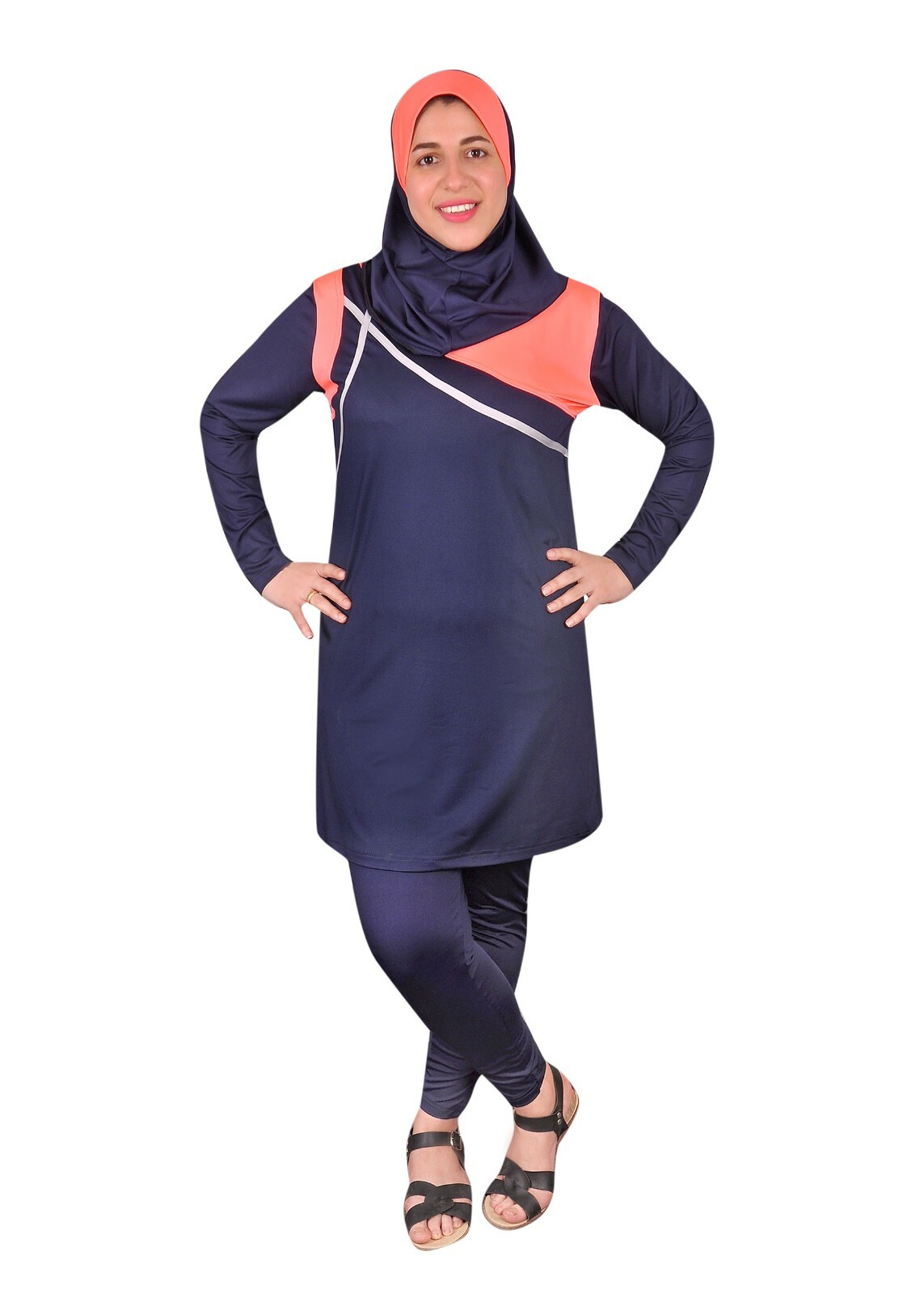 Islamischer Burkini 3-teilig - Ganzkörper Badeanzug Mit Hijab Für Hallenbad & Strand