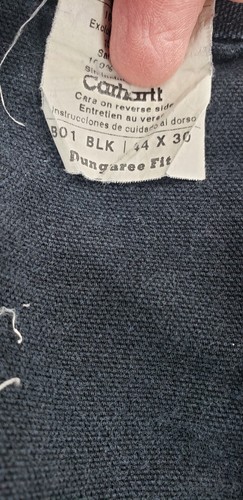 Vintage Carhartt B01BLK Dungaree Fit Double Knee Black Pants Tag 44x30 - Bild 8 von 11