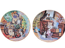 Wandteller-Katzen-2x-Die schönsten Ruheplätze-- von Kahla-1994