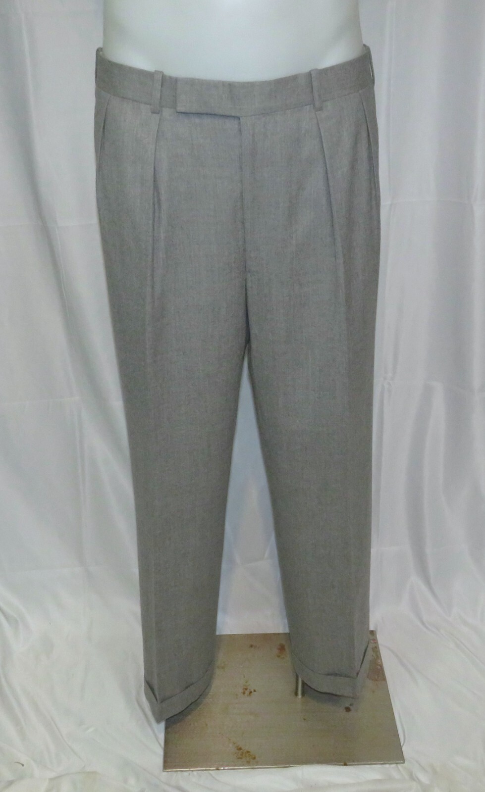 Alan Flusser Pale Gray Solid Flannel Bespoke Two … - image 14