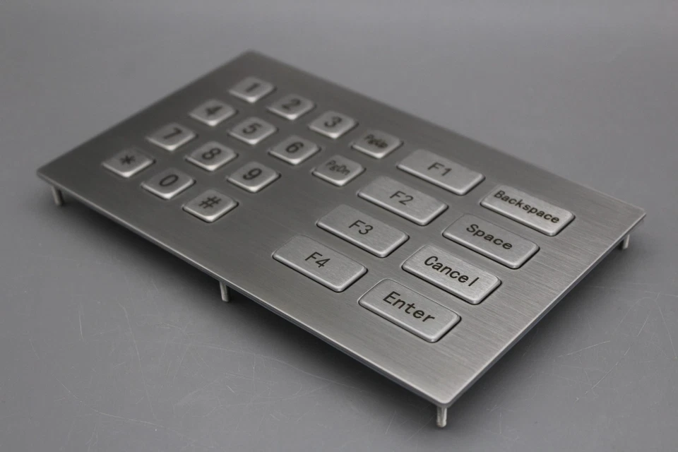 Metal USB Keyboard With 22 Keys Industrial Mini Stainless Steel Kiosk Keypad - Image 3 of 4